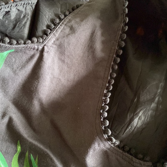 Unbranded Womens Midi Dress Tropical Black Polyester Side Zip Polyester Size XL - Picture 9 of 10